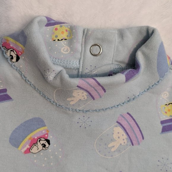 Gymboree Cute Blue Turtleneck Onesie with Snow Globe Pattern - 12-18 Months - Picture 7 of 15